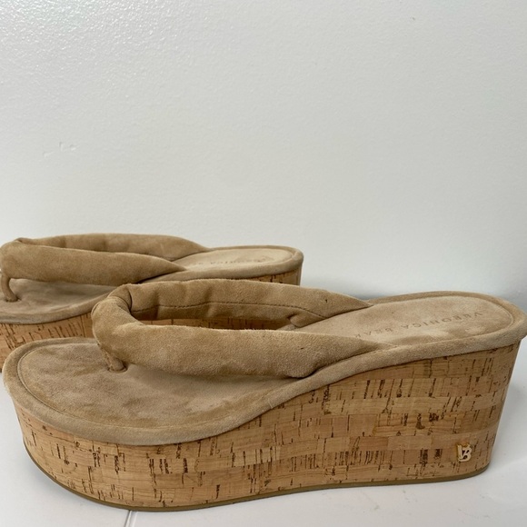 Veronica Beard Tan Wedge Platform Sandals worn once - Picture 3 of 9